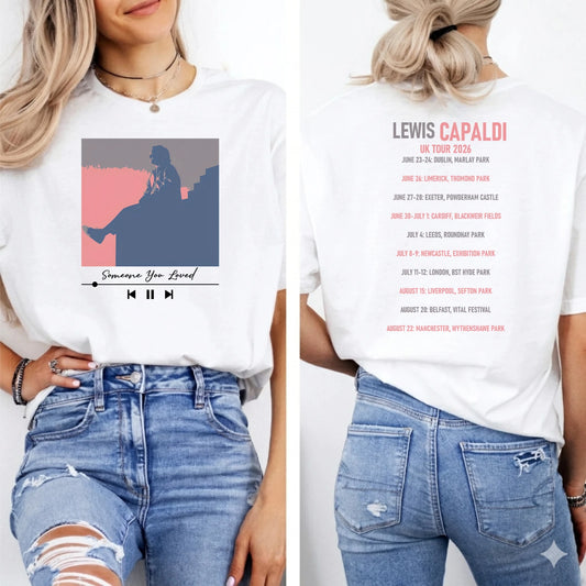 Lewis Capaldi Tour Dates T-Shirt, Pop Star Fan Merch Shirt, Music Lover Gift