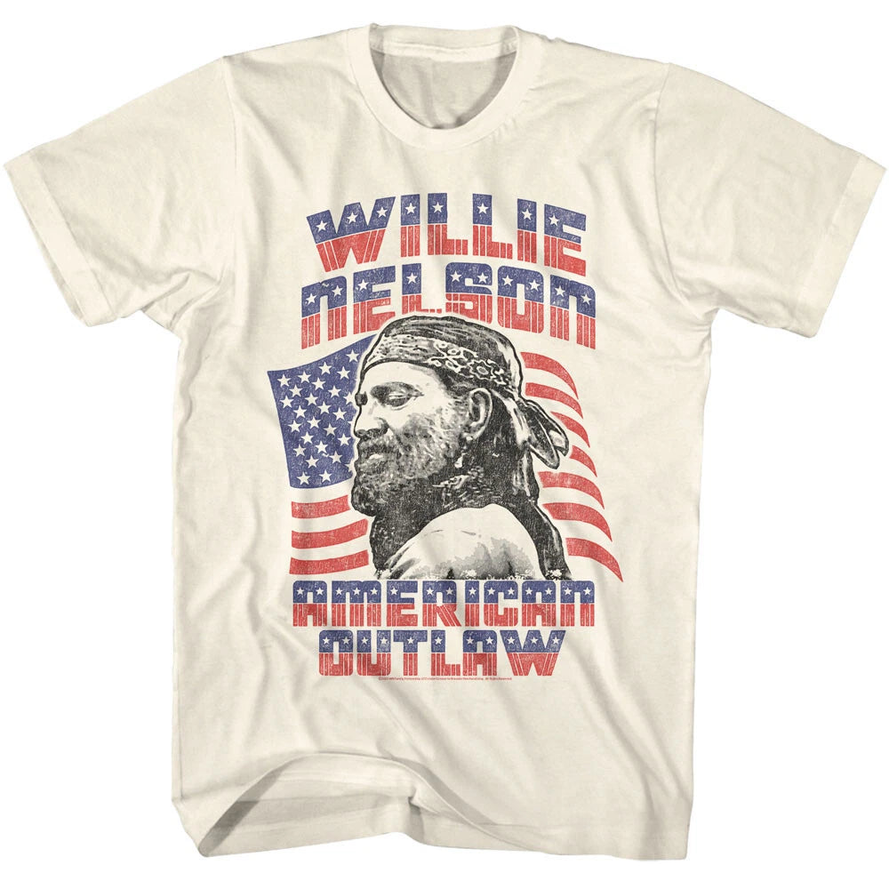 Willie Nelson American Outlaw Men's T Shirt Outlaw Country Music Merch