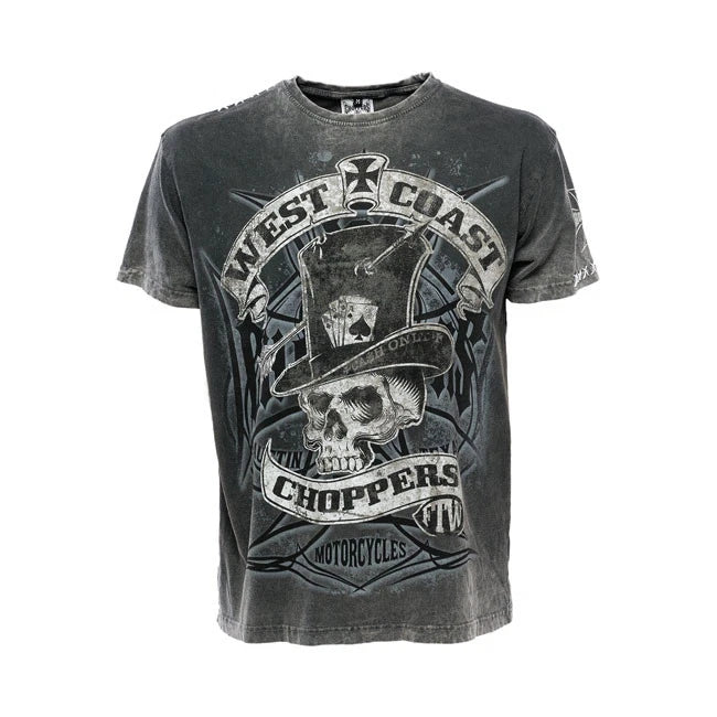 WEST COAST CHOPPERS CASH ONLY TEE BLACK/GREY T-SHIRT **BRAND NEW**
