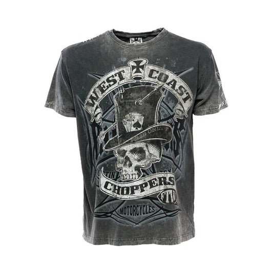 WEST COAST CHOPPERS CASH ONLY TEE BLACK/GREY T-SHIRT **BRAND NEW**