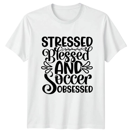 Stressed Blessed And Soccer Obsessed Mens T-Shirt Soccer Sports Fathers Day
