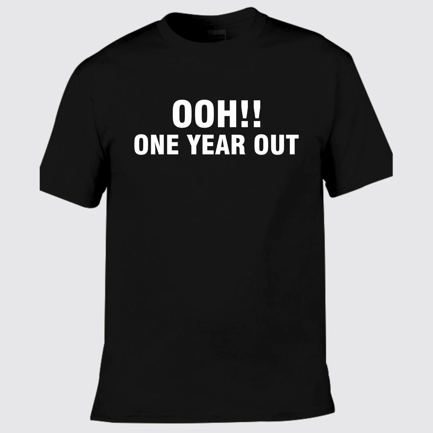 One Year Out Printed T Shirt Unisex Adult's Funny Party Popmaster Quiz Xmas Top