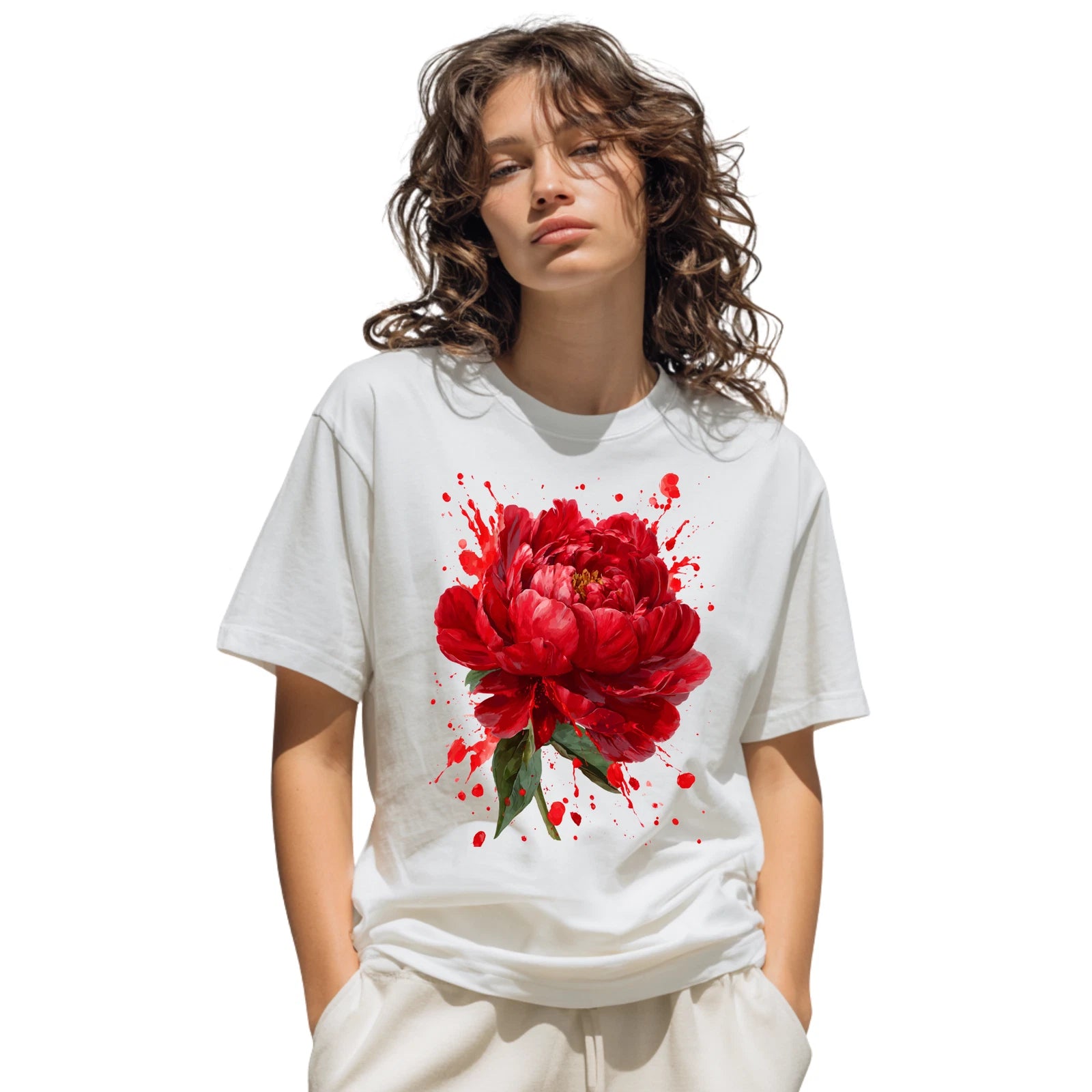 Red Peony  Shirt | Floral Tee | Bold Floral Graphic Tee | Gift for Her