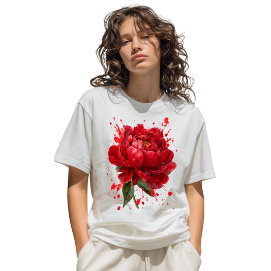 Red Peony  Shirt | Floral Tee | Bold Floral Graphic Tee | Gift for Her
