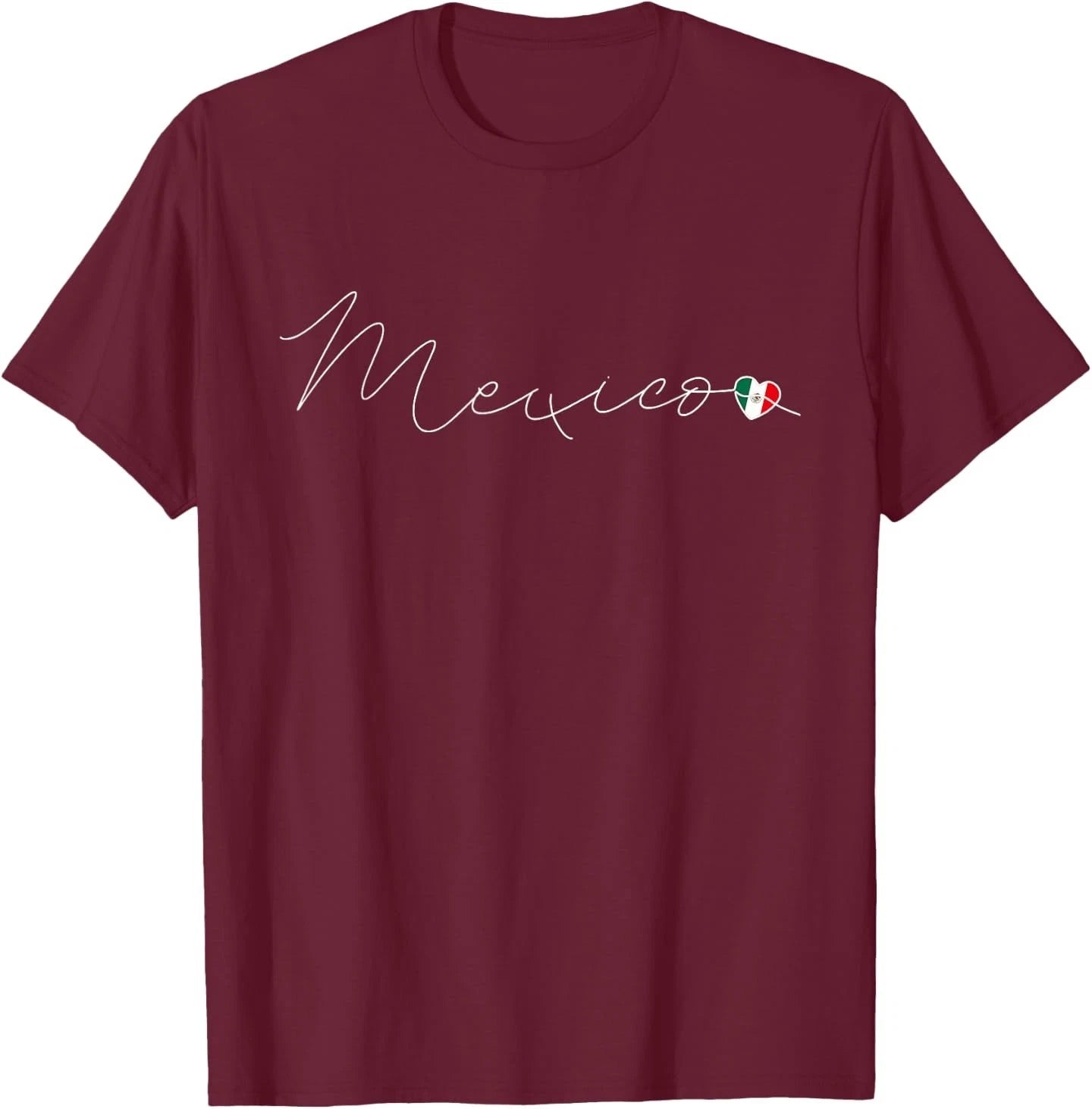 México Simple Love Mexican Flag Heart on Mexico T-Shirt