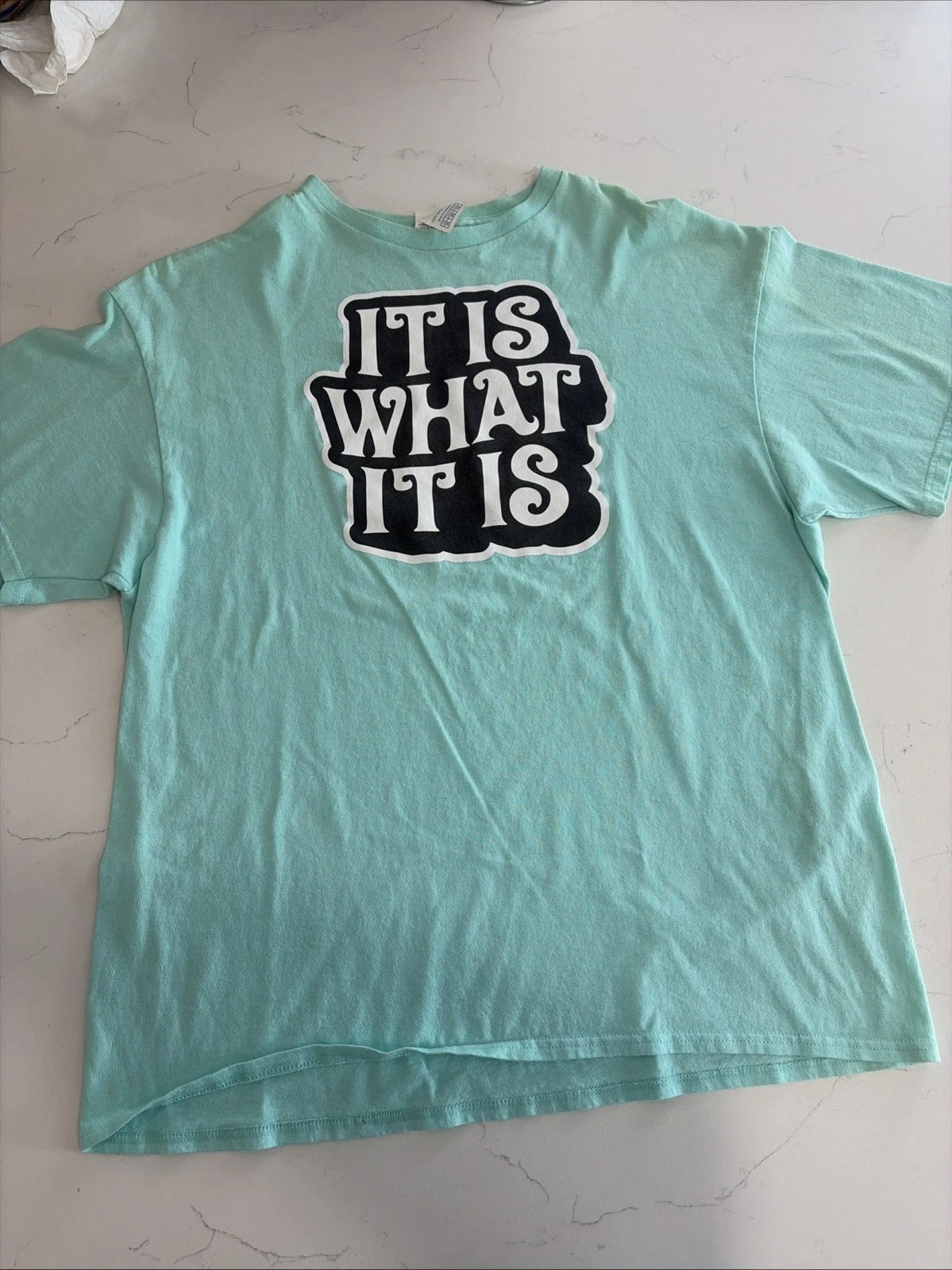 It Is What It Is Blue XL Print Shirt Sarcastic Funny Saying