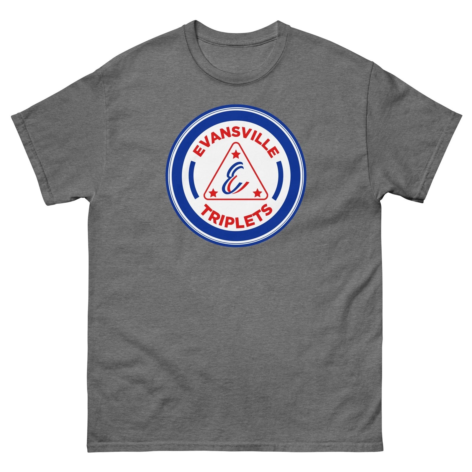 Evansville Triplets Vintage Baseball Team Retro Logo Graphic T Shirt Tee