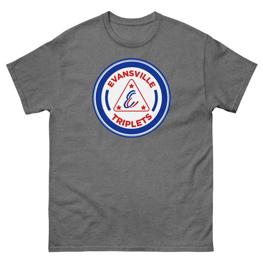 Evansville Triplets Vintage Baseball Team Retro Logo Graphic T Shirt Tee