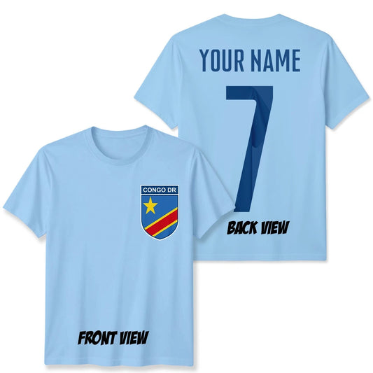 Personalised Congo DR Football Unisex Kids T-Shirt Name Number Tee #WC