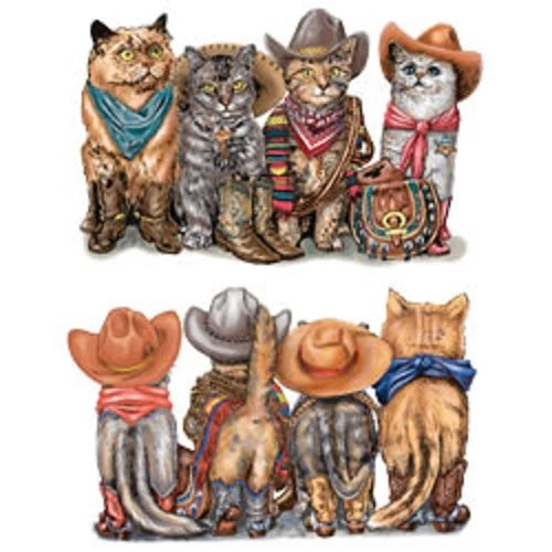 Cowboy Cats  Front and Back Print   Tshirt   Sizes/Colors