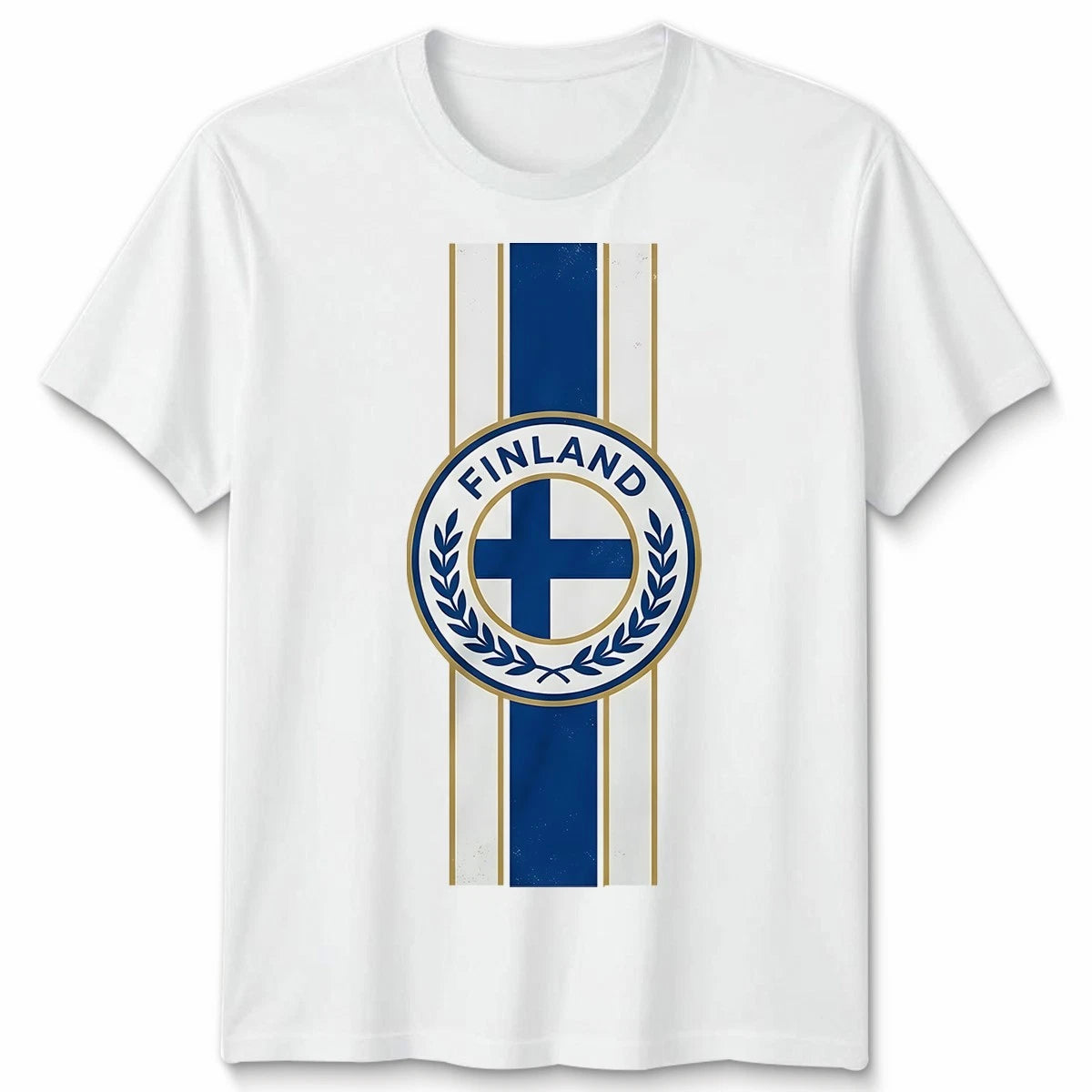 Unisex Finland Retro Strip Style Football Tshirt Game Day Soccer Men Women Tee