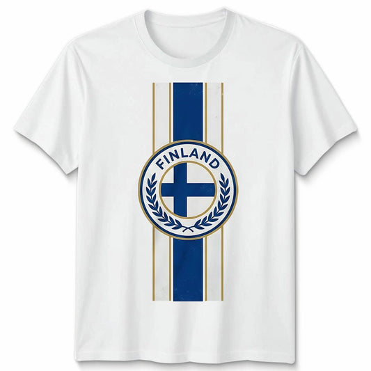 Unisex Finland Retro Strip Style Football Tshirt Game Day Soccer Men Women Tee