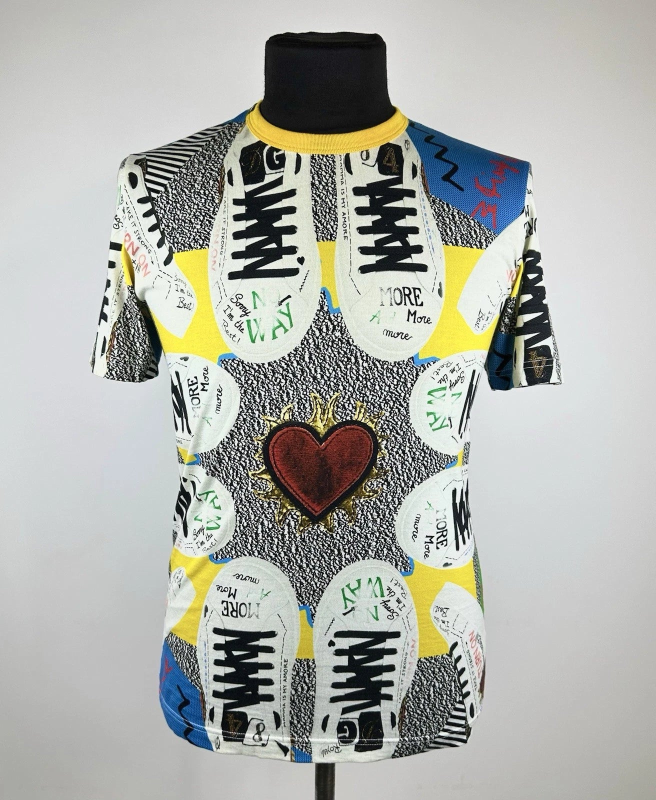 Dolce & Gabbana Multicolor Graphic Print T-Shirt IT 50 Sacred Heart Italy Tee