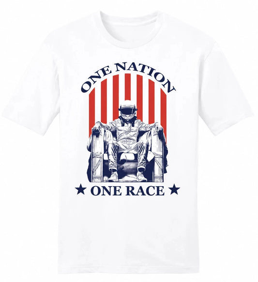 One Nation One Race T-Shirt Racing Helmet Graphic Tee