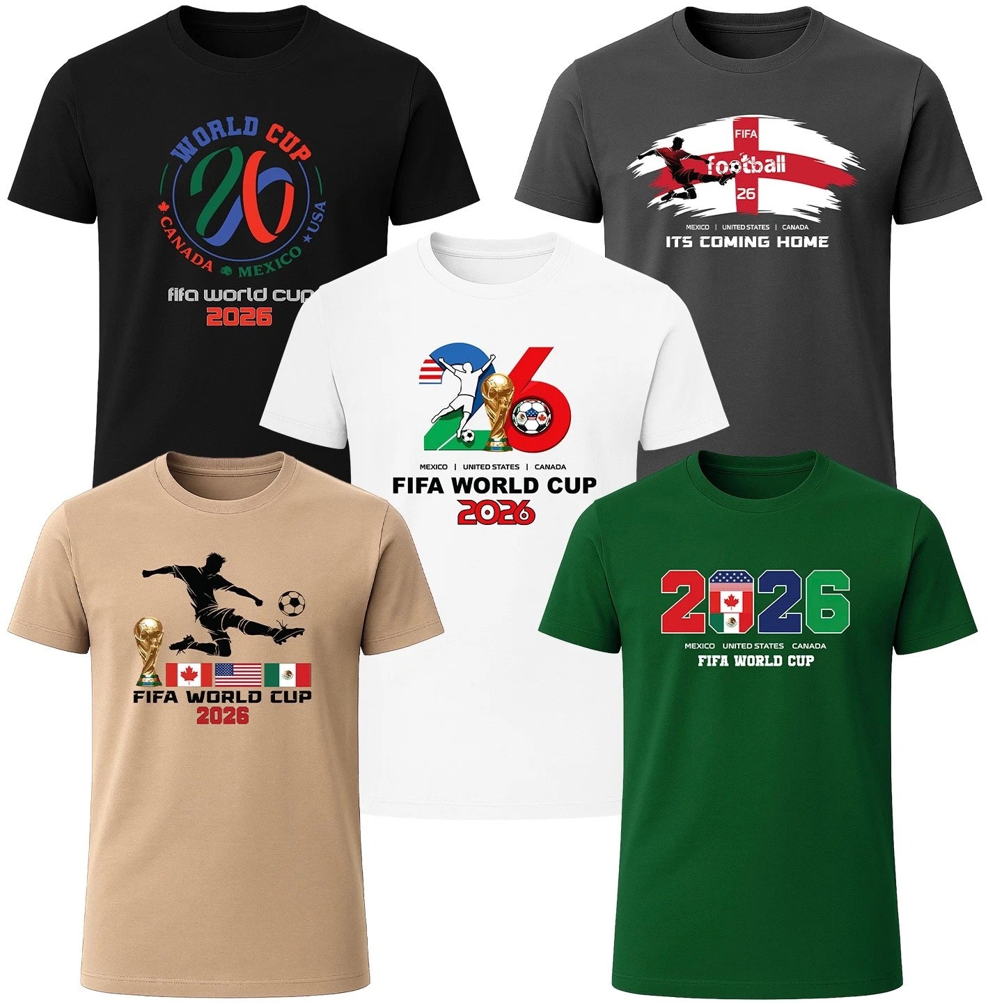 Men’s  Football  2026 T-Shirt – Mexico USA Canada Football Soccer  Graphic Tee