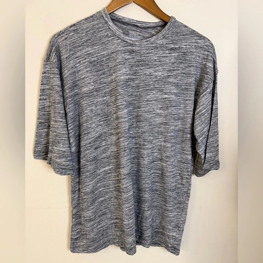 Eddie Bauer heather gray cotton tee shirt sleeves crewneck outdoors casual SZ M