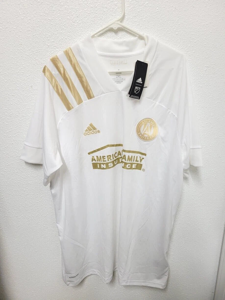 Atlanta United Adidas 2020 Away Soccer Jersey White Gold Size 2XL NEW