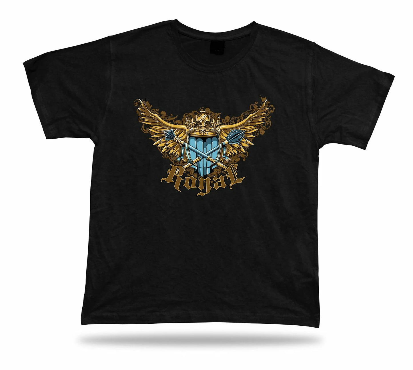 Royal Shield Wings Fighter Warrior idea t shirt tee modern stylish design
