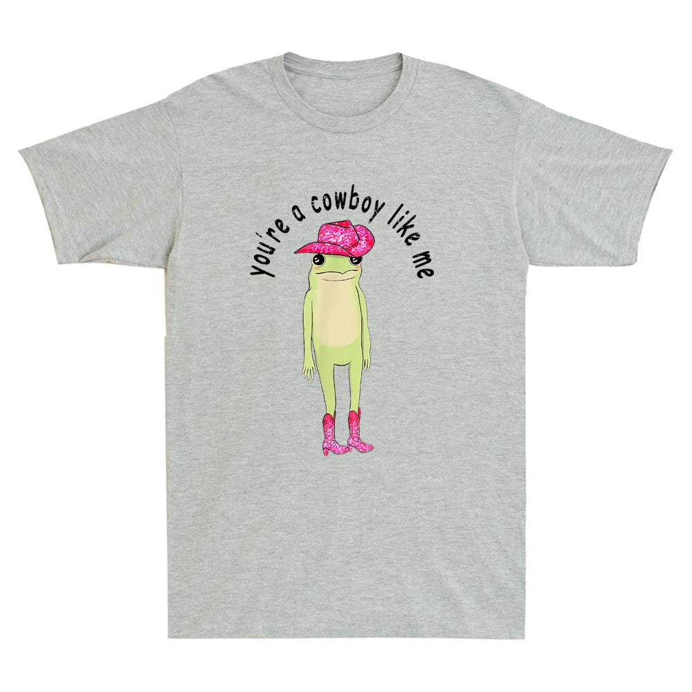 You're A Cowboy Like Me Funny Frog Pink Cowboy Hat Cowgirl Retro Unisex T-Shirt