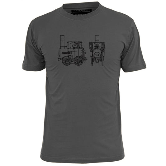 Mens Stourbridge Lion Steam Locomotive Train Blueprint T Shirt