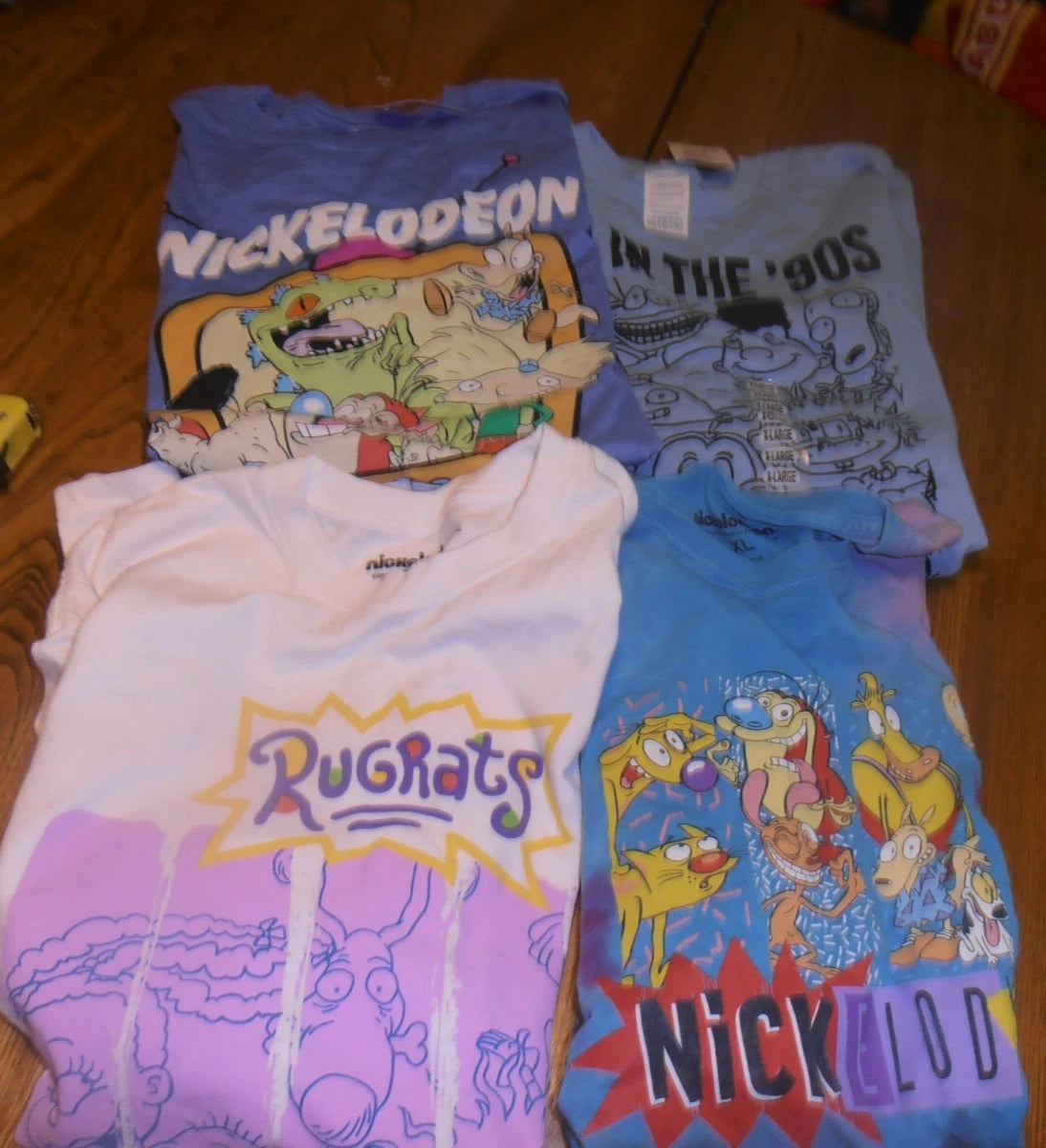 NEW & USED- NICKELODEON & RUGRATS LOT OF 4 S/S T-SHIRTS MENS SIZE XL
