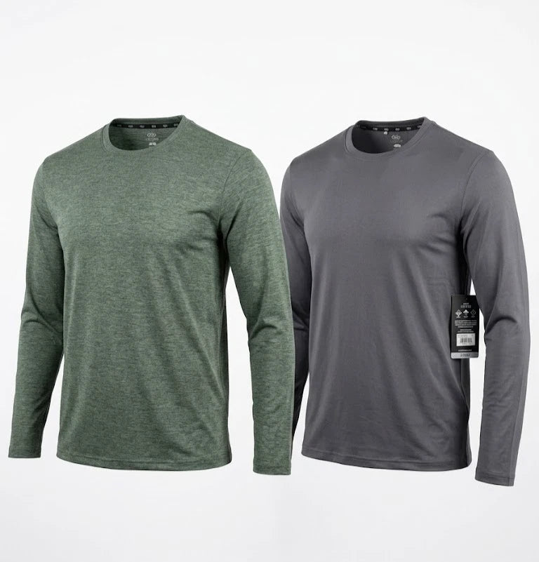 LEG3ND Inspire Men's Long Sleeve Active Shirts 2-Pack Gray  Size M NWT