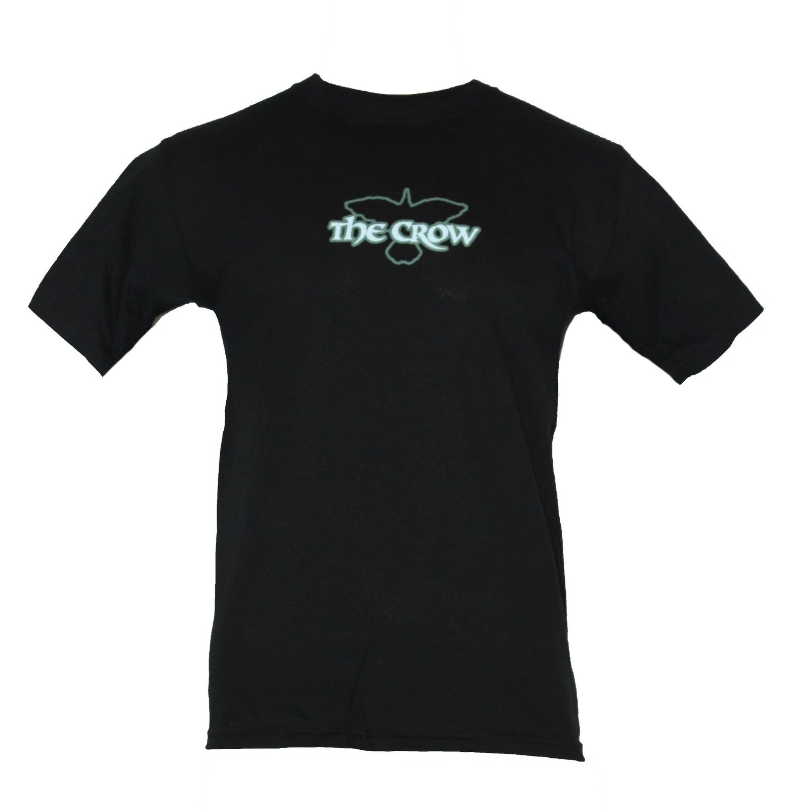 The Crow Mens T-Shirt -Simple Front Design Stylized Guitar Agel Back Image