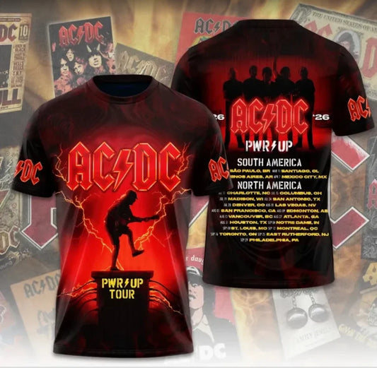 AC DC Pwr Up 2026 Tour 3D All Over Print Shirt
