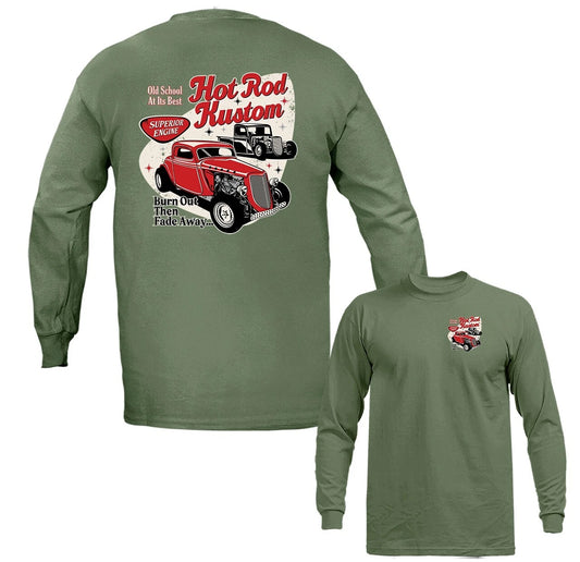 Hot Rod Kustom Classic Vintage Car Automobile Graphic Long Sleeve