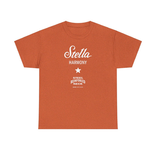 Stella Steel Reinforced Neck Guitar Headstock Logo T-Shirt Vintage Retro Harmony