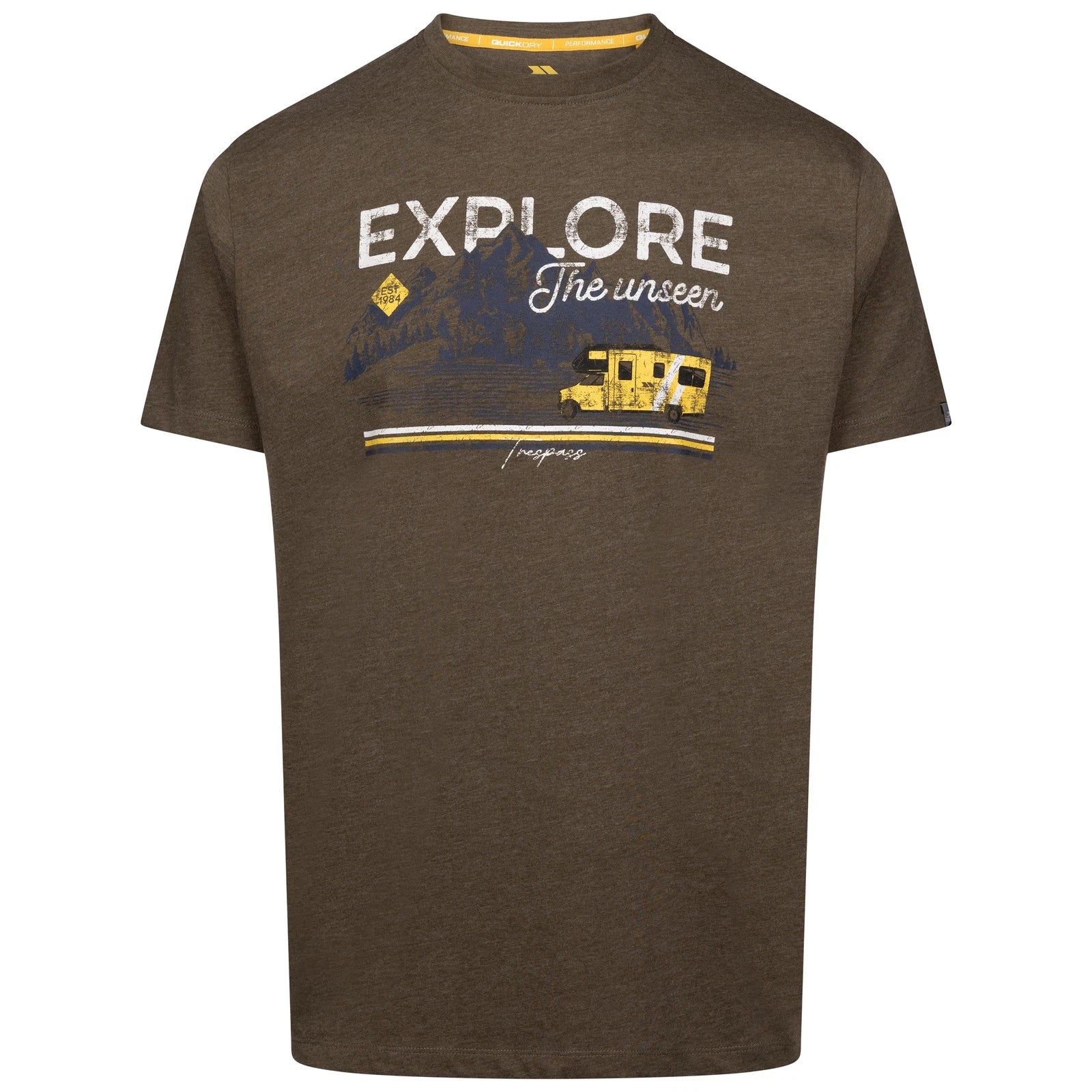 Trespass Mens Casual T-Shirt Thelon - Woven Top with Printed Detail