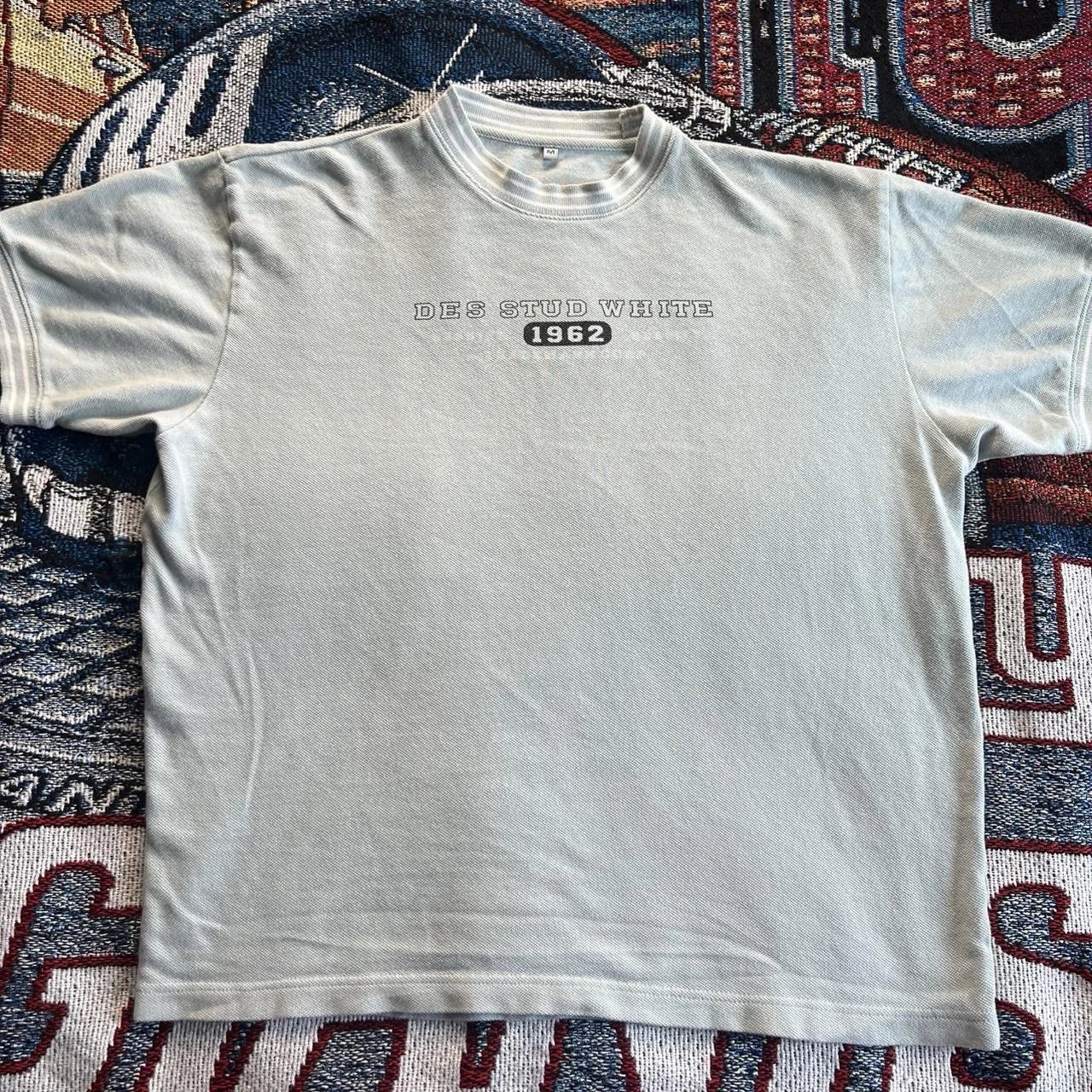 Modern Des Stud White 1962 Blue T Shirt Size M