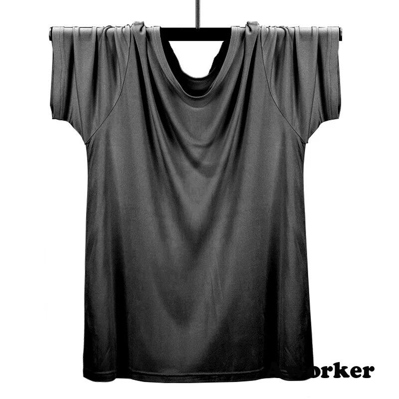 Men's 100% Silk T-shirt Knitted Crew Neck Short Sleeves Summer Casual Tops Soft