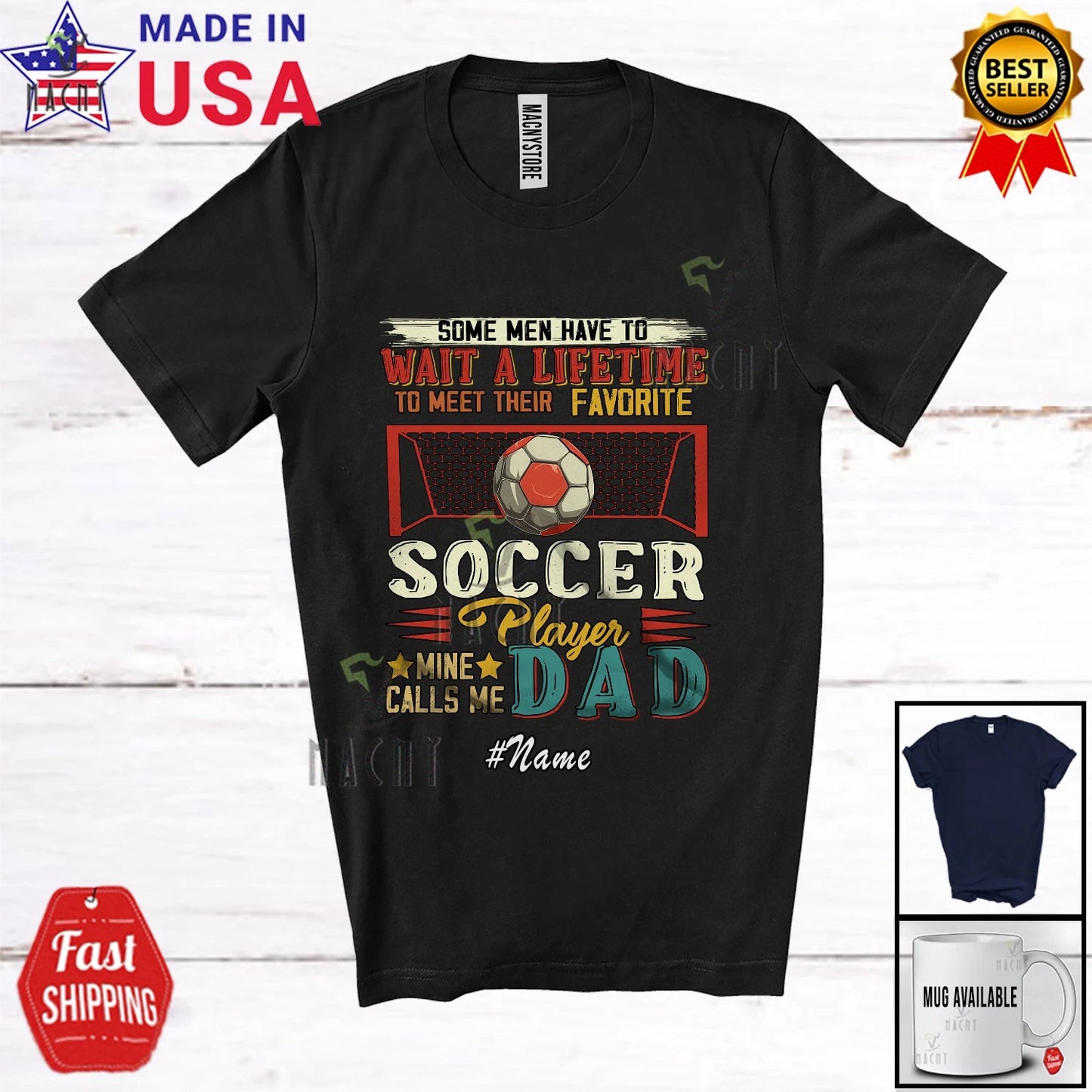 Custom Name Favorite Soccer Mine Calls Me Dad; Father's Day Vintage Family Shirt