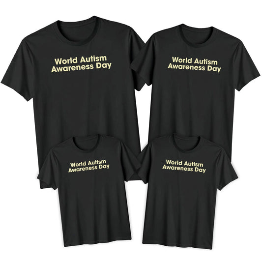 Family Simple Text Autism Awareness Day T-Shirt Tee Spectrum Acceptance #AD