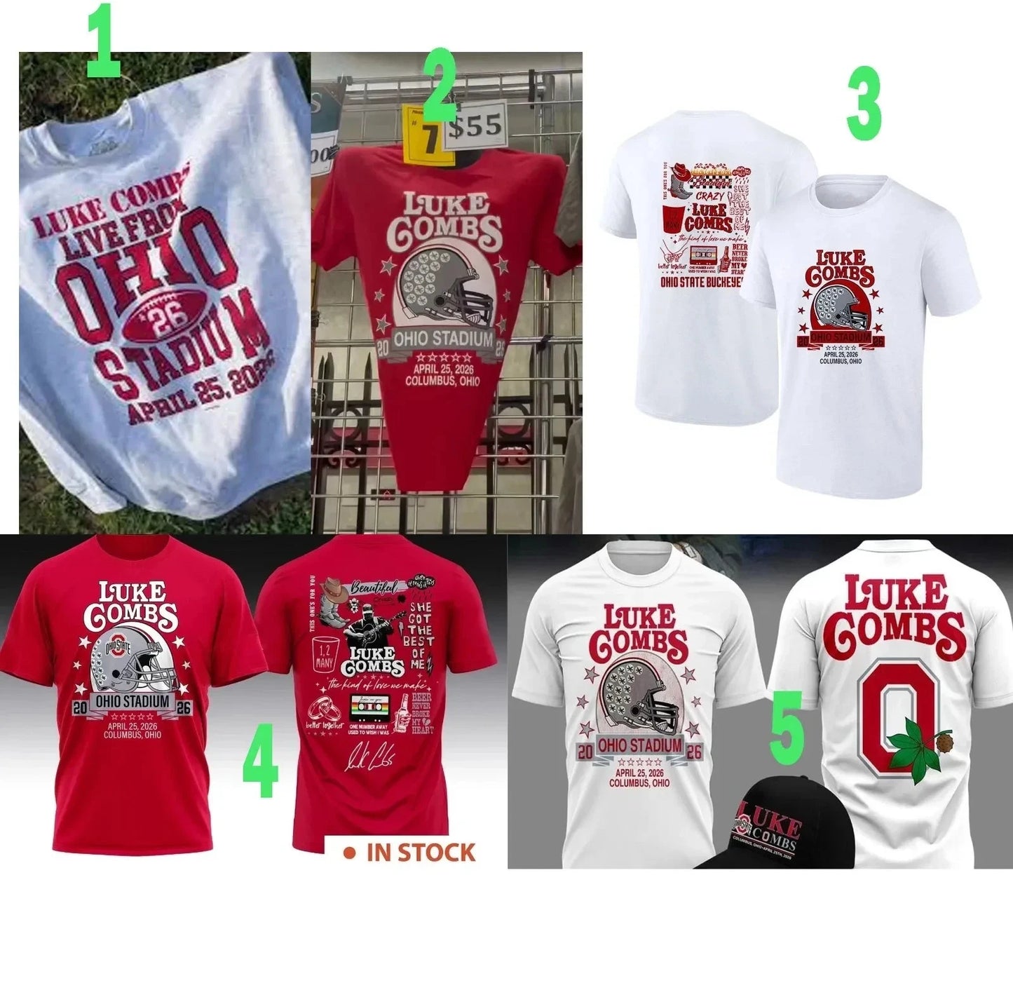 Luke Combs Tour April 25, 2026 Columbus, Ohio Unisex T shirt Reprint Full Size