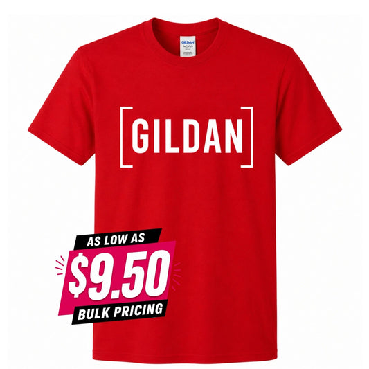 Custom GILDAN T-Shirts Bulk Lot Personalized Logo DTF Printed Tee Business Event
