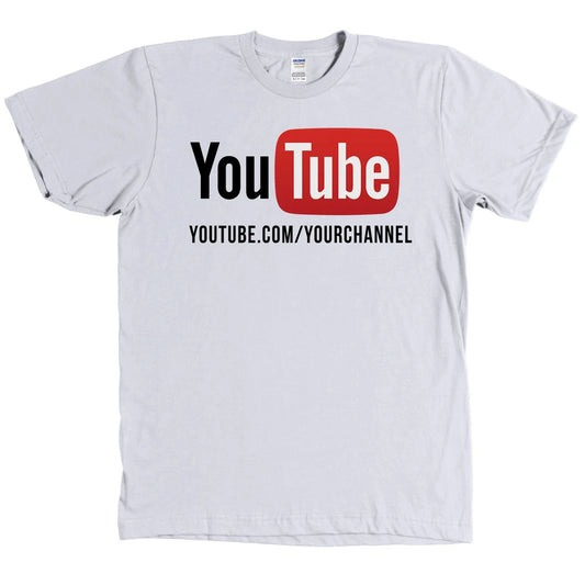 YouTube Channel CUSTOM URL Shirt - YOUR CHANNEL ON A SHIRT - MANY COLORS