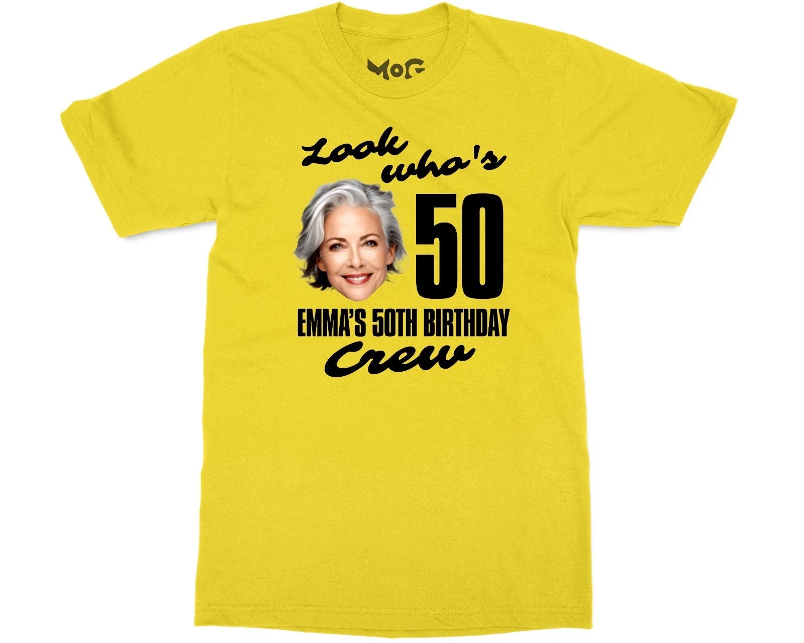 Funny Look Who's 50 Custom Face Shirt Personalised Photo Tee Gift for Dad & Mom