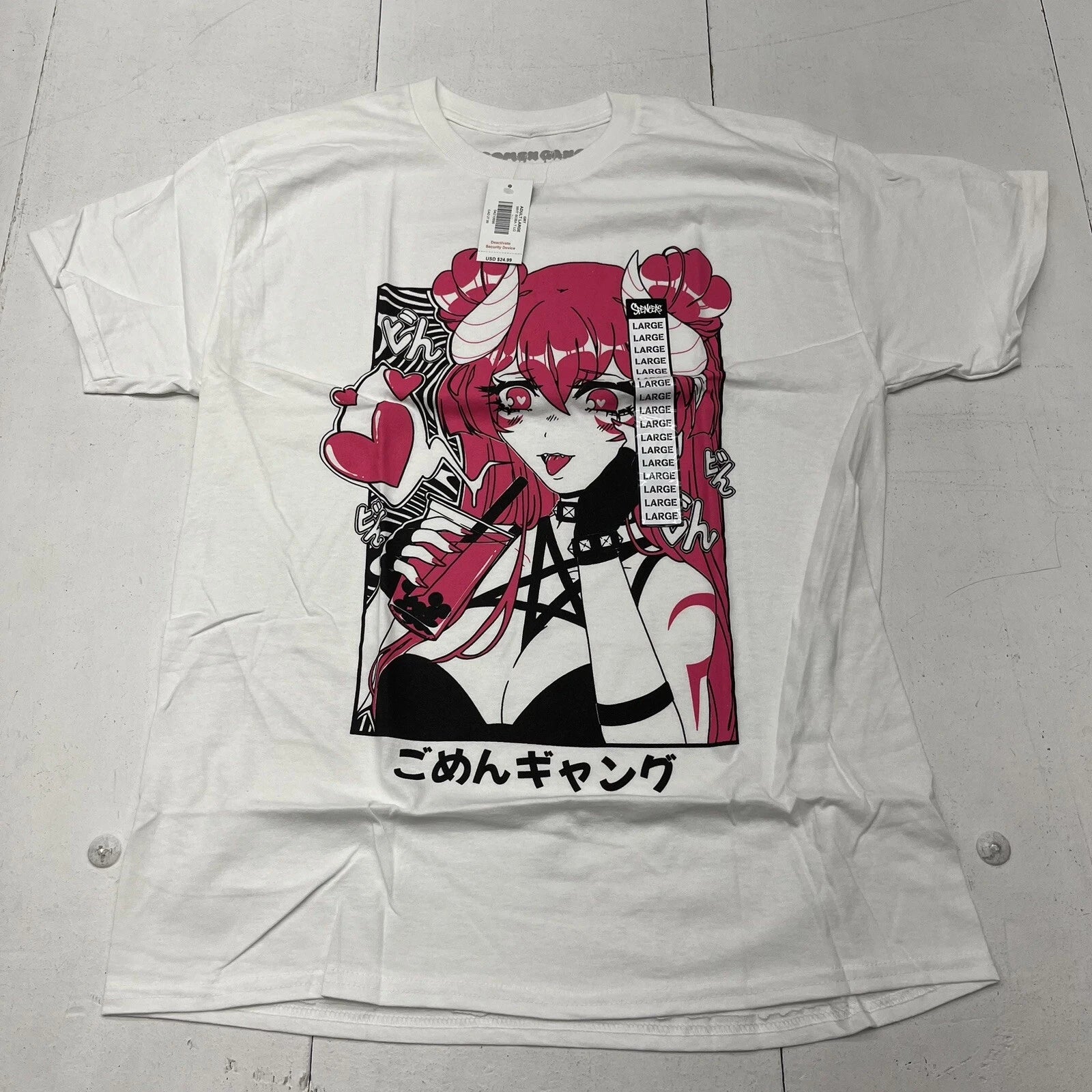 Gomen Gang White Graphic T-Shirt Men’s Size Large NEW