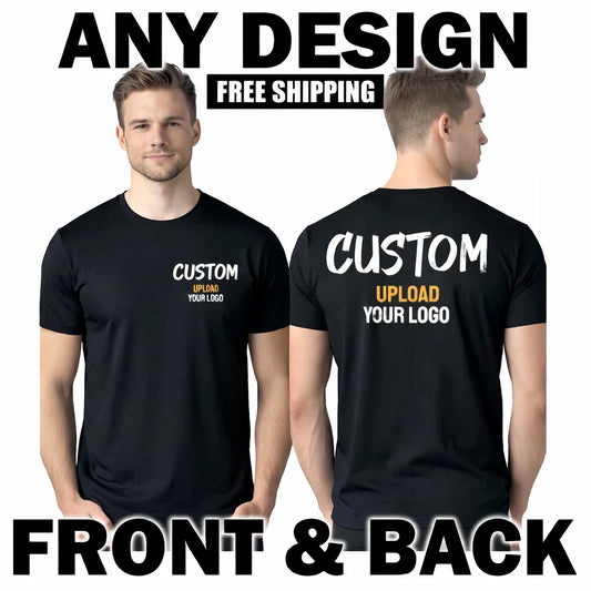 Bulk Lot of 100 Custom Printed T-Shirts Front Back Print Gildan Unisex T-Shirt