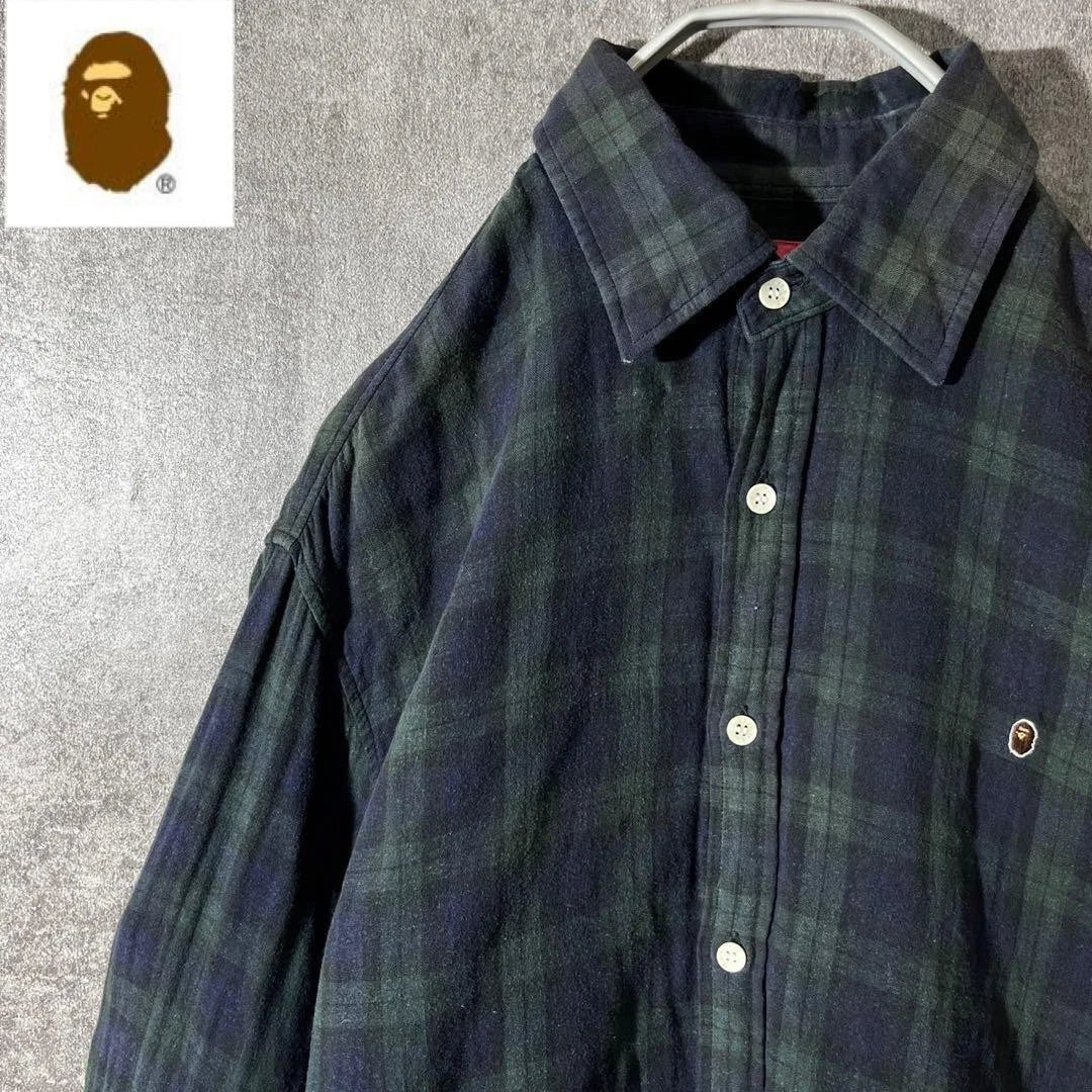 Very  A BATHING APE Shirt One Point Big Ape Simple Check Pattern
