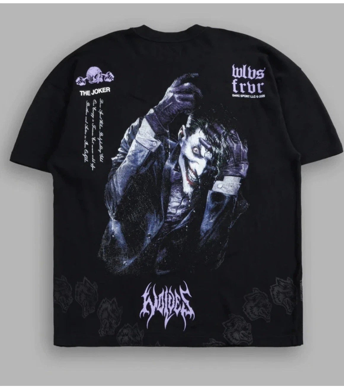 DARC JOKER "SIDE BY SIDE" SERIES PREMIUM OVERSIZED TEE IN BLACK XL