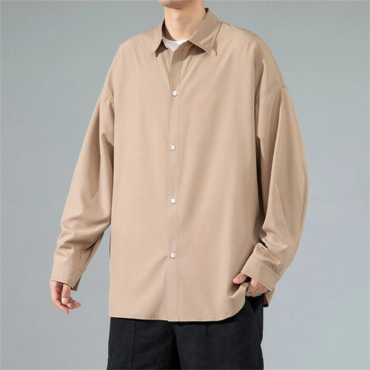 Men's Baggy Shirt Casual Slim Shirts Short Sleeve Button Down Tops Blouse