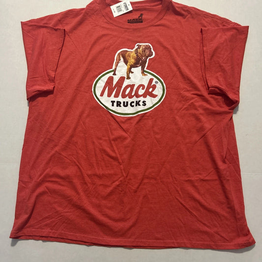 Mack Truck Bulldog Graphic T-shirt, Red, Mens Size 3XL