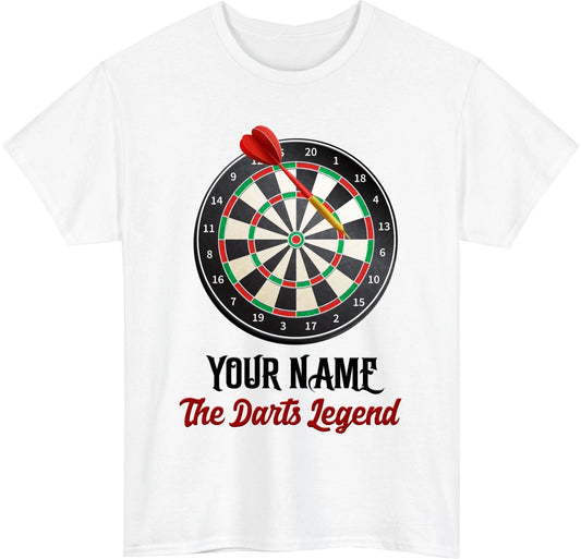 Personalized Dartboard Unisex T-Shirt - Custom Name Darts Sports Bespoke Gift