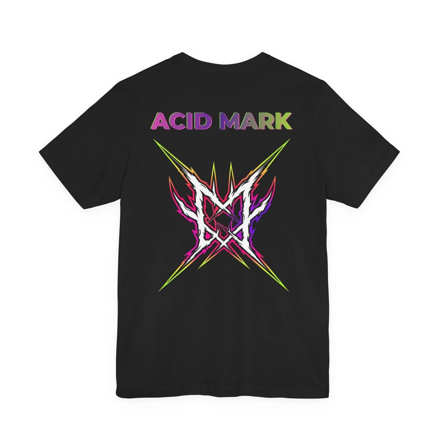 ACID MARK Streetwear Graphic T-Shirt, Back Print Urban Tee, Edgy Minimal Design