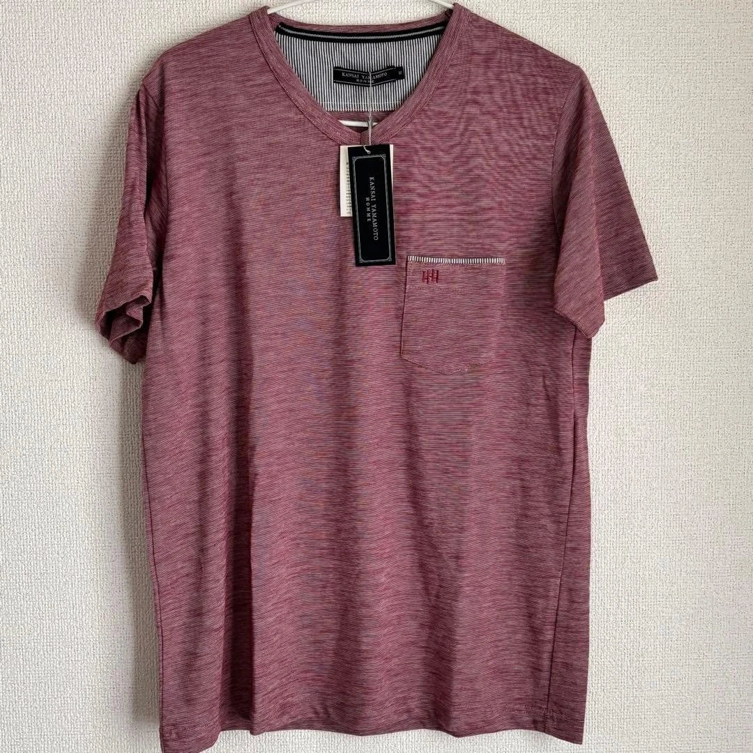 KANSAI YAMAMOTO Men's V-Neck T-Shirt Size M