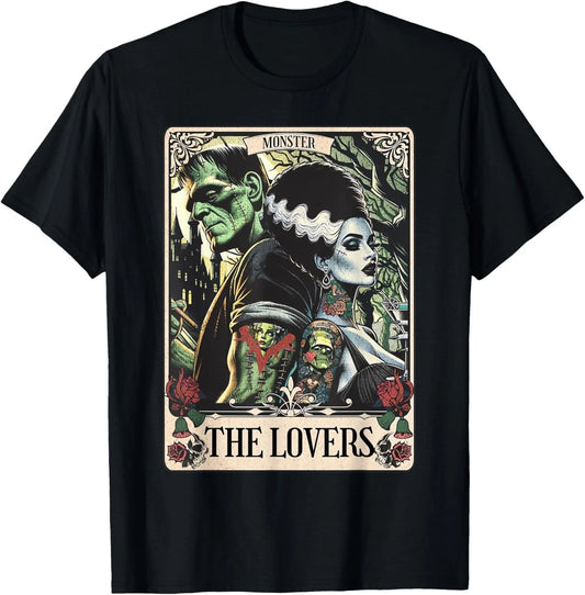Monster Frankenstein And Bride The Lovers Tarot Card Unisex T-Shirt