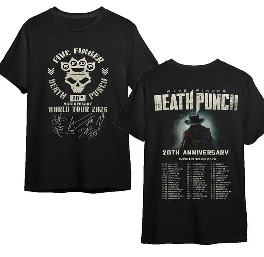 Five Finger Death Punch 20th Anniversary Tour 2026 T shirt